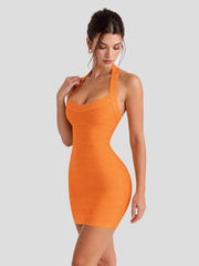 Bodycon Scoop Neck Bandage Mini Dress