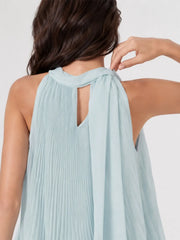 Pleated Chiffon Halter Top & Maxi Skirt Set