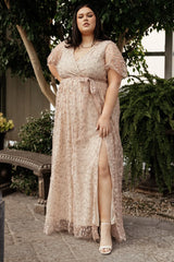 Marseille Embossed Maxi Dress | Champagne