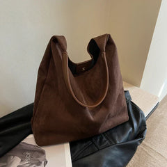 Women's Suede Tote Bag | Spacious Everyday Shopper Bag
