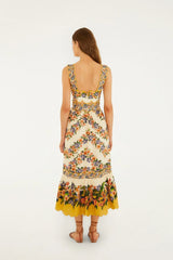 Sand Hilo Stripes Midi Dress
