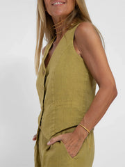 Women's Sleeveless Vest & Wide-Leg Pants Set | Tailored Two-Piece Suit