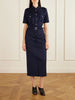 Police belted pleated midi dress