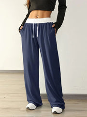 Women's Wide-Leg Drawstring Sweatpants | Relaxed Lounge Jogger Pants