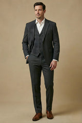 Men’s Three-Piece Wedding Guest Suit – Tailored Slim Fit Jacket, Waistcoat and Trousers for Formal Celebrations