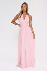 Eternal Coastline Halter Maxi Dress Pink