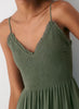 Chiffon tiered V-neck midi dress— sagesse