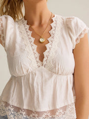Bella Lace Trim Babydoll Top