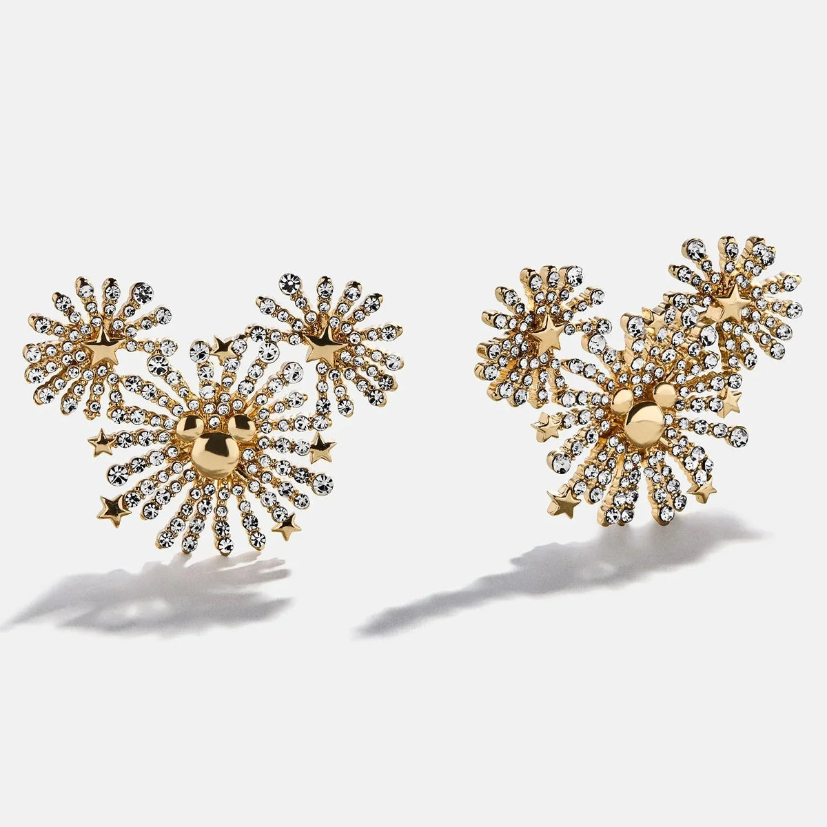 Disney Firework Stud Earrings - Gold/Pavé