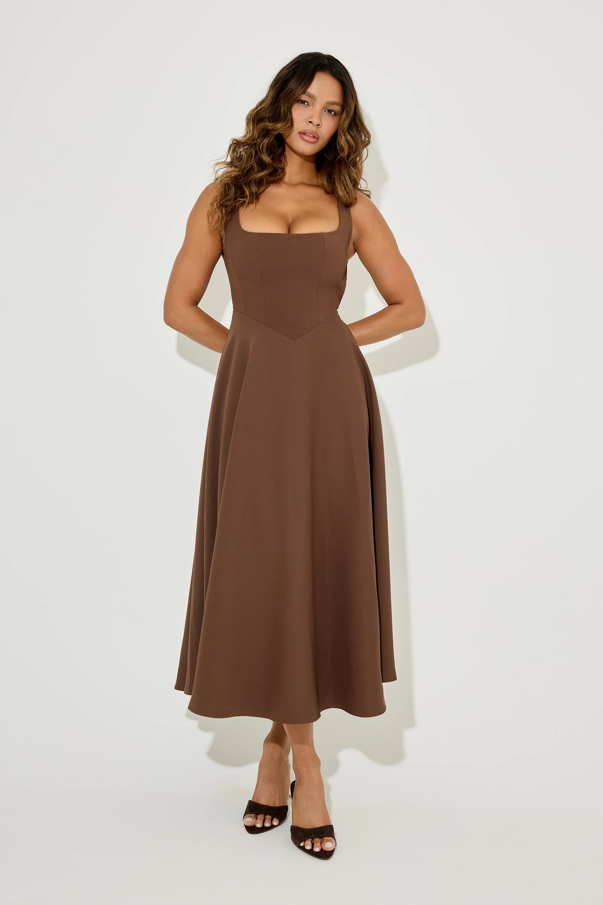 Square Neck Midi Dress