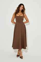 Square Neck Midi Dress