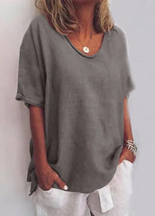 Women's V-Neck Short Sleeve T-Shirt | Relaxed Casual Summer Top