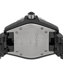 Stainless Steel Ceramic Diamond 33mm J12 Quartz Watch Black