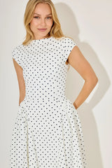 Cap Sleeve Gathered Midi Dress