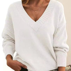Women's Merino Wool V-Neck Sweater | Fine-Knit Everyday Pullover