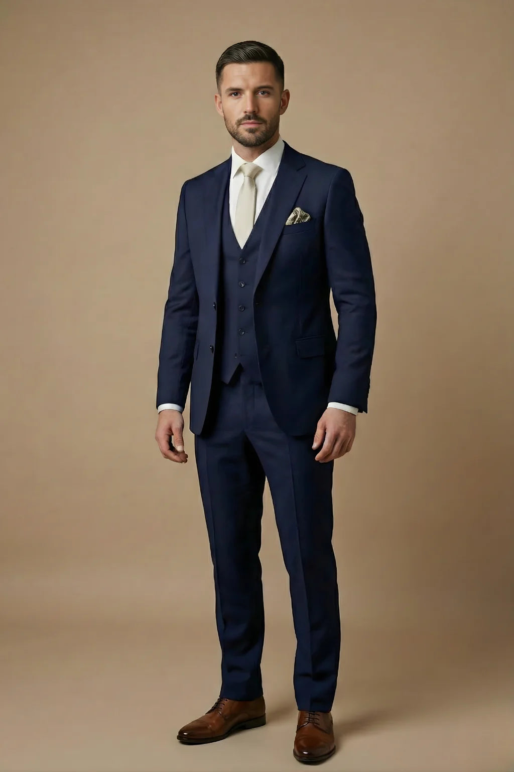 Men’s Three-Piece Wedding Guest Suit – Tailored Slim Fit Jacket, Waistcoat and Trousers for Formal Celebrations