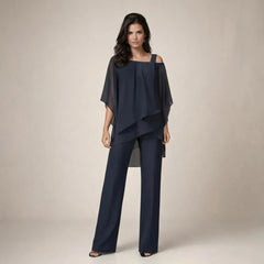 Women's Off-Shoulder Two-Piece Set | Elegant Top & Wide-Leg Trousers