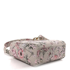 Calfskin Flower Printed Small My ABCDior Lady Dior Pink Multicolor