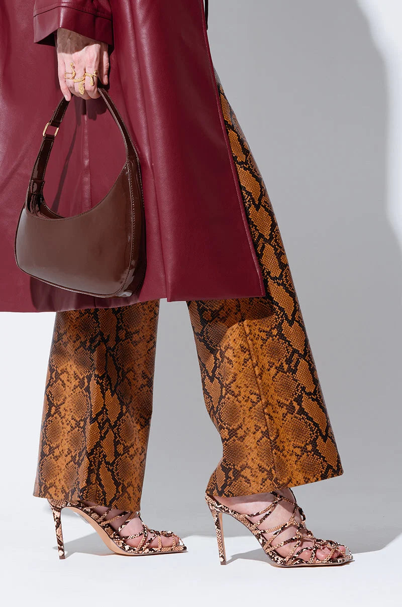 AZALEA WANG AMENRA SNAKE SANDAL HEEL