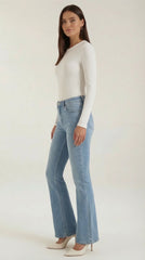 Women's Ribbed Long-Sleeve Fitted T-Shirt | Soft Round-Neck Layering Top
