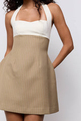 Cotton Mix Pinstripe Mini Dress