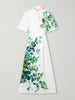 Floral-print cotton-poplin midi shirt dress