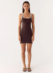 Kayla Mini Dress Chocolate