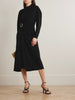 Embellished gathered jersey midi dress