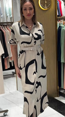 Women's Printed Long Shirt Dress | Elegant Timeless Maxi Dress