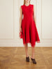 Lace-trimmed jersey midi dress