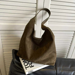 Women's Suede Tote Bag | Spacious Everyday Shopper Bag