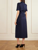 Police belted pleated midi dress