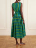 Margo belted striped organic cotton-poplin midi dress