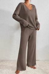 Women's Ribbed Lounge Set | Cozy Two-Piece Loungewear Set