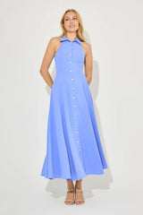 Flowy Collar Maxi Dress