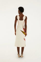 Sand Strelitzia Midi Dress