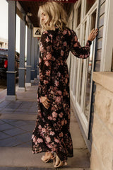 Luciana Maxi Dress | Black + Mauve