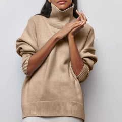 Women's Turtleneck Knit Sweater | Warm High-Neck Pullover