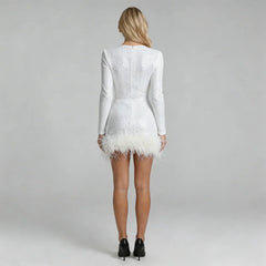 Annalise Feather Mini Dress