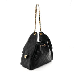 Caviar Quilted Small Chanel 25 Handbag Black