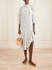 Batacalla scarf-detailed ruffled floral-print silk-crepe de chine midi dress
