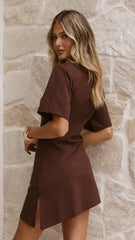 Skylah Mini Dress - Chocolate