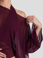 Two Piece Halterneck Sheer Mesh Maxi Dress