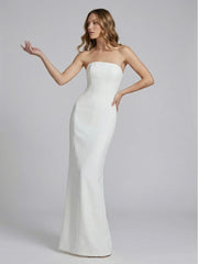 Strapless Crepe Maxi Dress
