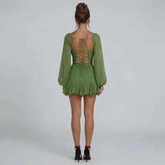 Rosalind Lace-Up Mini Dress