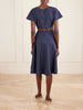 Buttercup pleated cotton-taffeta midi dress