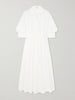 Jazz pleated cotton-blend poplin midi shirt dress