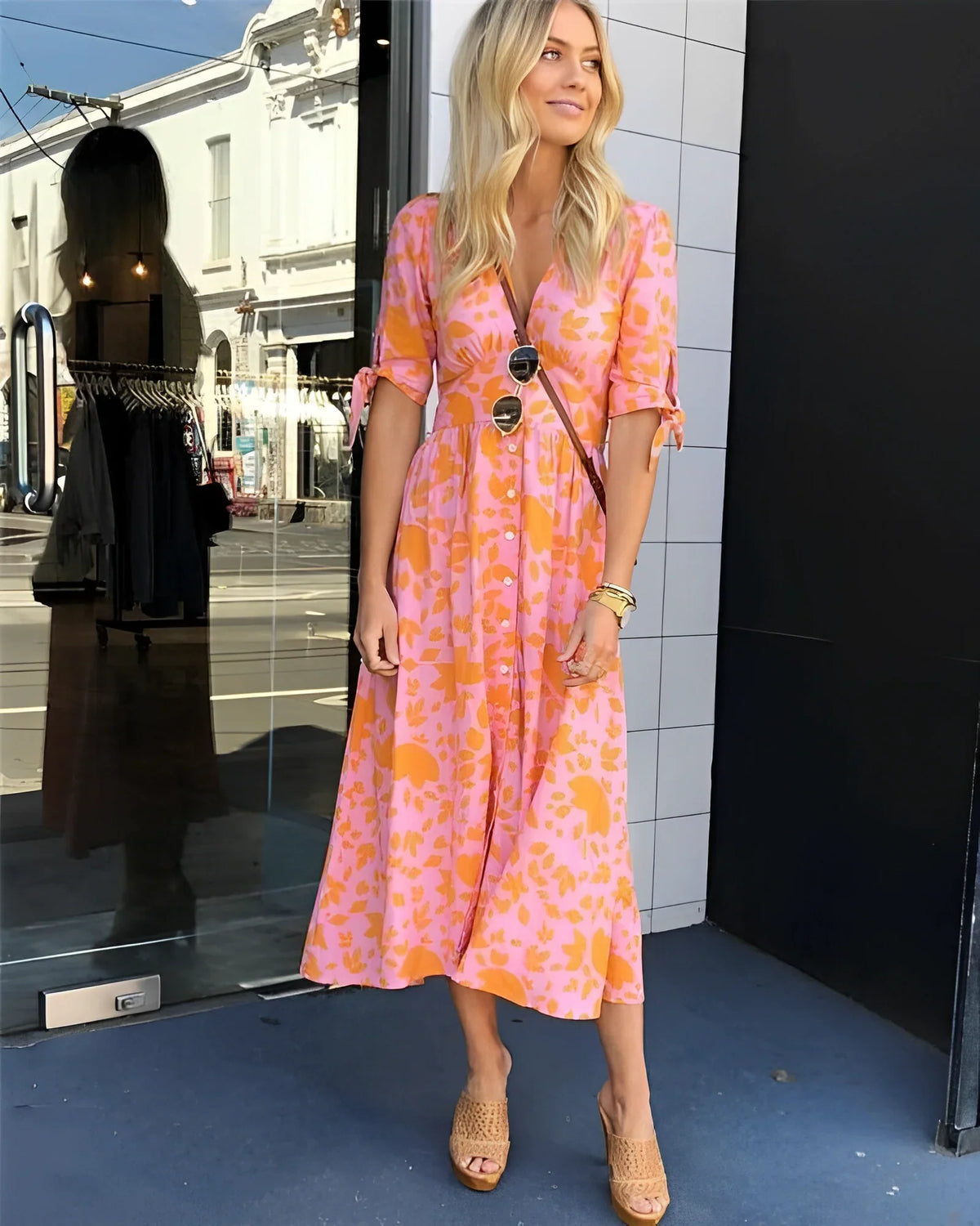 Women's Patterned Summer Dress | Chic Printed A-Line Dress