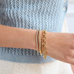 Disney Mickey Mouse Repeating Outline Bracelet - Gold