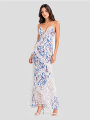 Boho Tiered Ruffle Floral Halter Maxi Dress